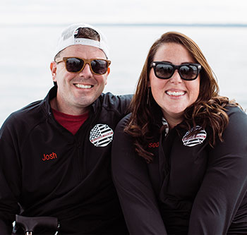 Man and woman smiling