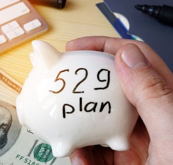 Piggy bank with 529 Plan written on it