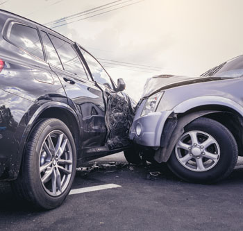 Two cars in an accident