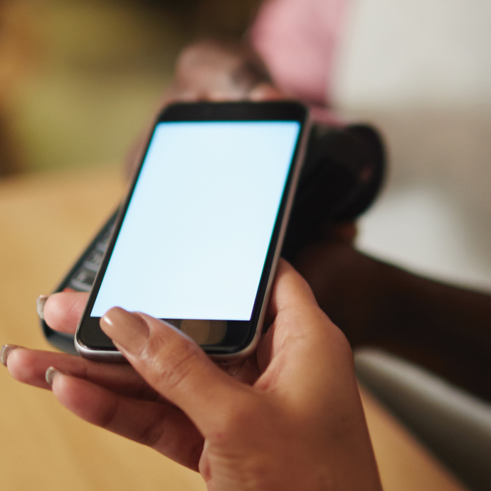 mobile phone over a card reader