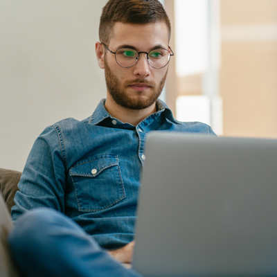 Man working on laptop