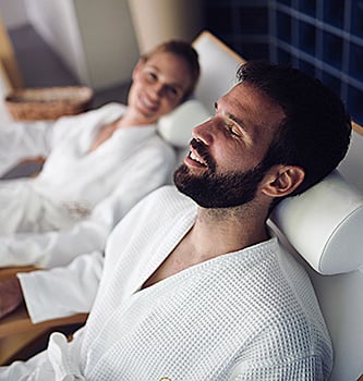 couple relaxing in a spa